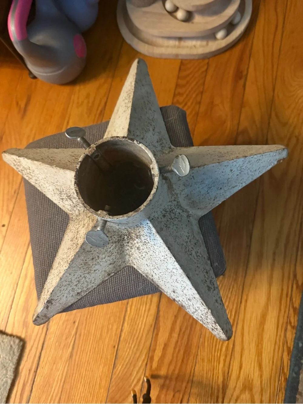 vintage star tree stand 1950s Mitee Mfg Inc St  WHITE  Rustic